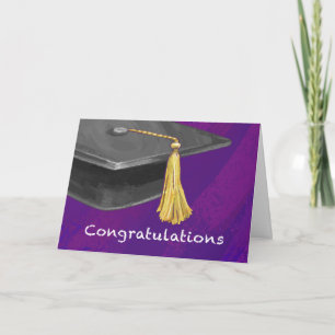 Congratulation Black and Purple Card