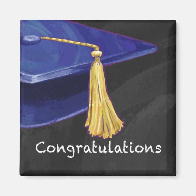 Congratulation Blue and Black Magnet (Front)