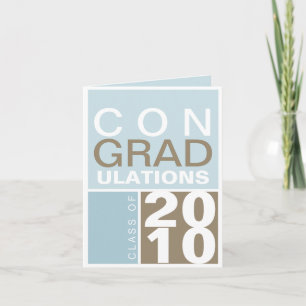 Congratulation class of year blue brown modern card