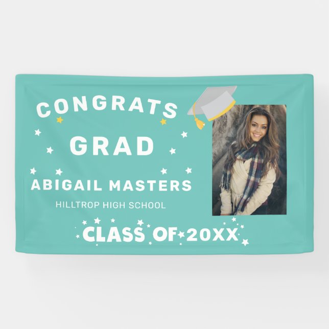 congratulation grad stars photo party banner (Horizontal)