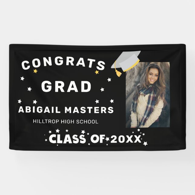 congratulation grad stars photo party banner (Horizontal)