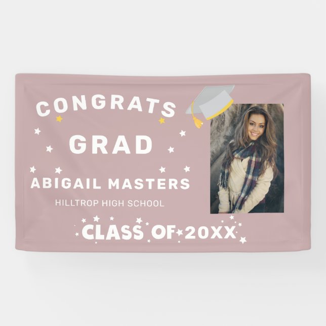 congratulation grad stars photo party banner (Horizontal)