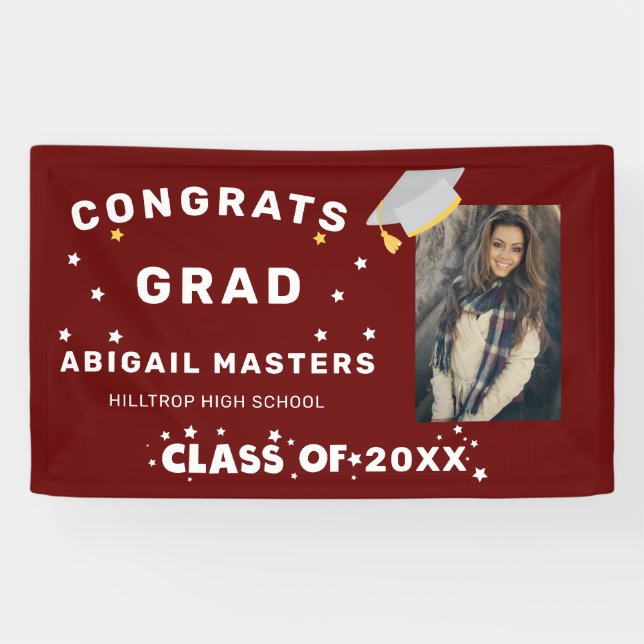 congratulation grad stars photo party banner (Horizontal)