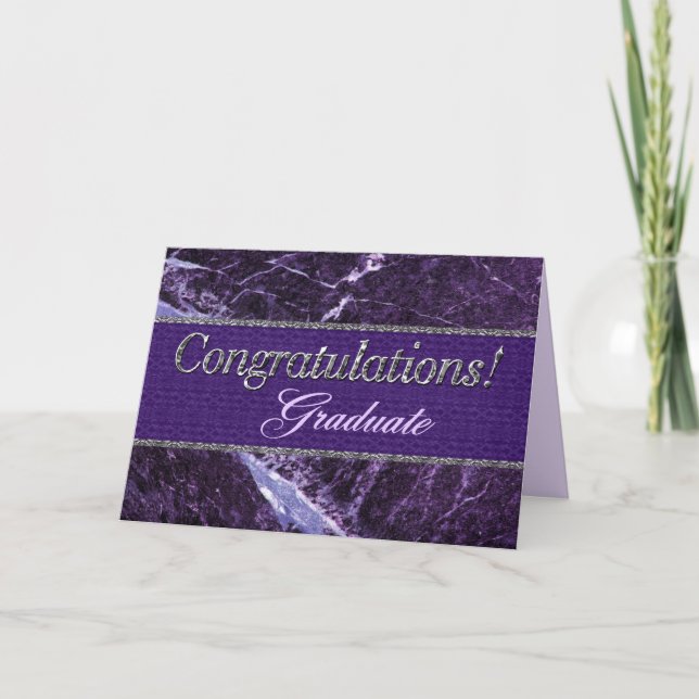 Congratulation Graduate Purple Stone Card (Front)