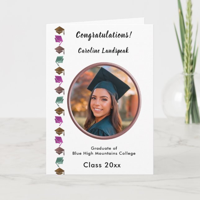 Congratulation Graduation 2025, White Roses Card (Front)