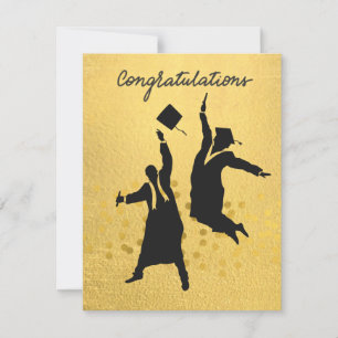 Congratulation Graduation Black and Gold theme Card