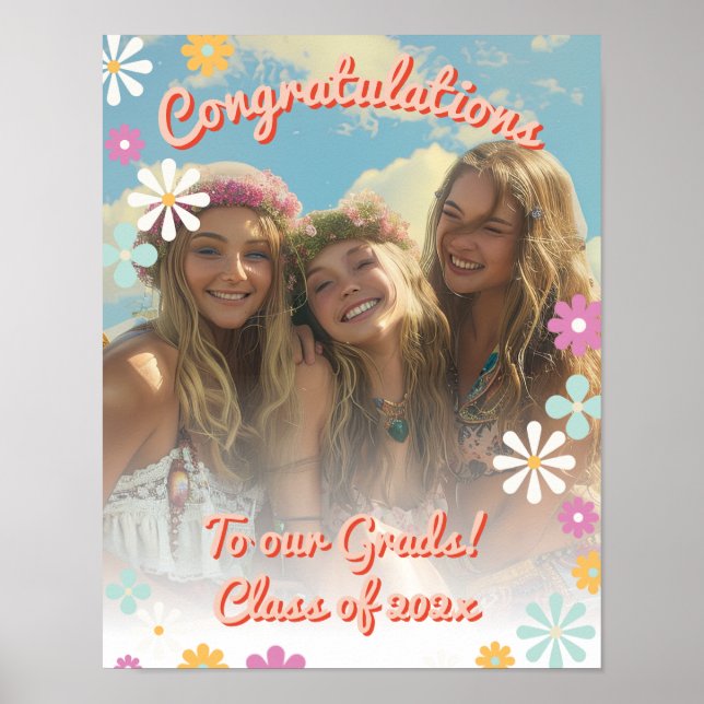 Congratulation Graduation Group Photo Sign Poster (Front)