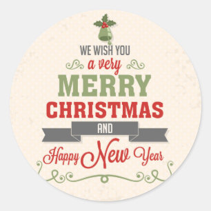 Congratulation of Christmas Classic Round Sticker