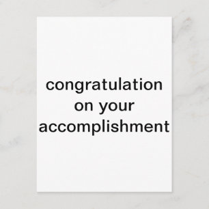 Congratulation on your accomplishment card