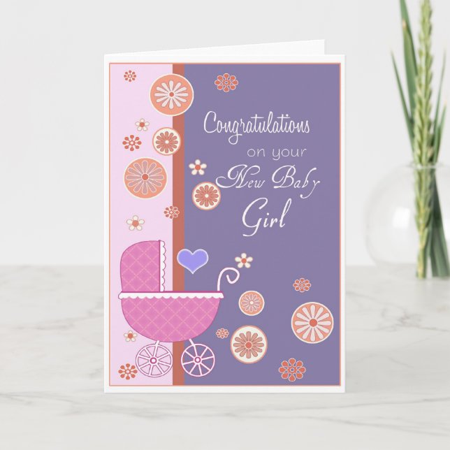 Congratulation on your New Baby Girl Card (Front)