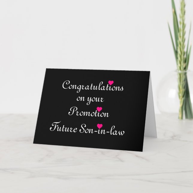 Congratulation on your promotion Future Son-in-Law Card (Front)