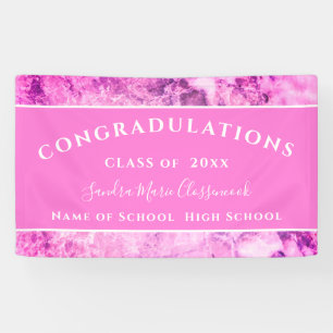 Congratulation Pink Amethyst Crystal Graduation  Banner