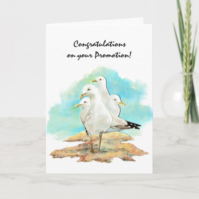 Congratulation Promotion From Gang Seagulls, bird Card (Front)