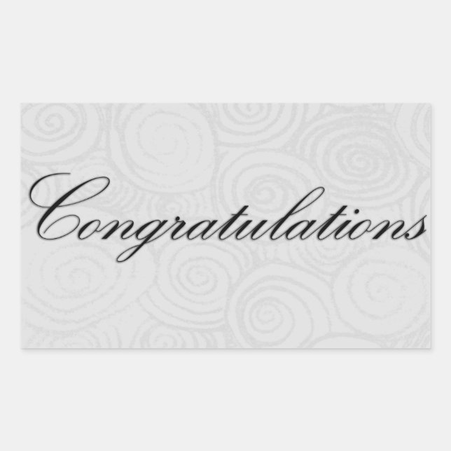 Congratulation Swirls Rectangular Sticker (Front)