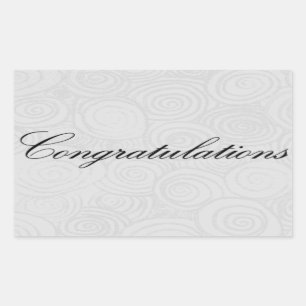 Congratulation Swirls Rectangular Sticker