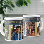 Congratulations 18th Birthday 4 Photo Large Coffee Mug<br><div class="desc">18th Birthday, personalised photo mug. The photo template is set up for you to add 4 of your favourite photos. You can also add your custom message, the year and edit the occasion if you wish. The wording currently reads "Congratulations on your 18th Birthday" and "we wish you a year...</div>