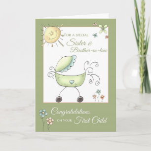 Congratulations 1st child - Sister & Husband Card