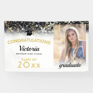 Congratulations 2021 Graduate Gold and White Photo Banner