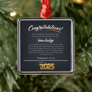 Congratulations 2025 Philippians 1:9-11 Christian Metal Tree Decoration