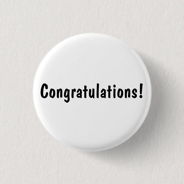 Congratulations! 3 Cm Round Badge (Front)