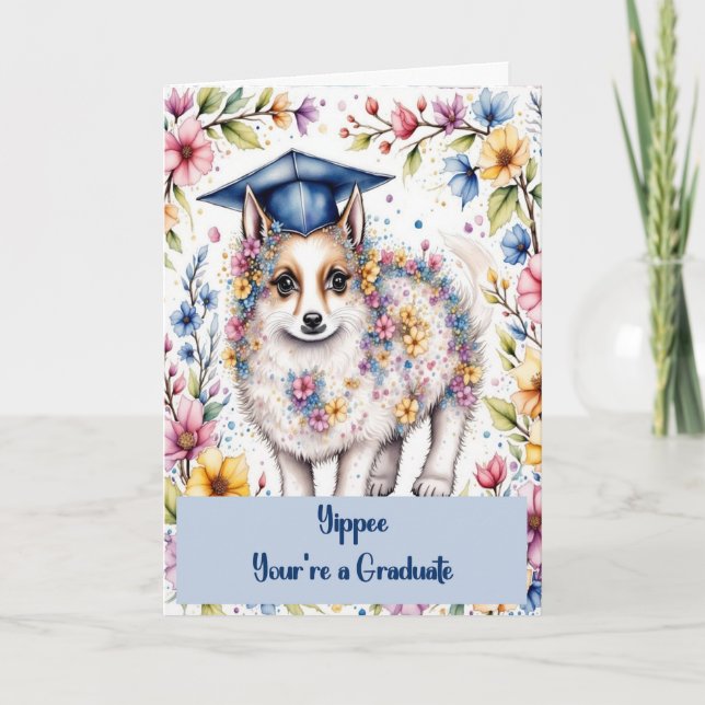 Congratulations 8th Grade Graduate with Dog Card (Front)
