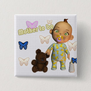 Congratulations A, pregnant, expecting a baby 15 Cm Square Badge