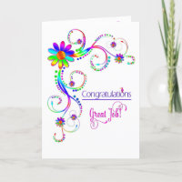 Congratulations,Abstract Floral-Vivid Colours