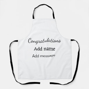Congratulations add name message simple graduate  apron
