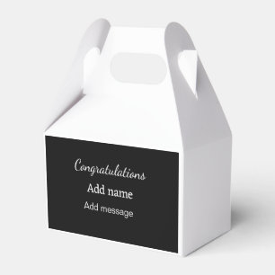Congratulations add name message simple graduate favour box