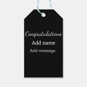 Congratulations add name message simple graduate  gift tags