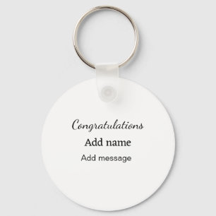 Congratulations add name message simple graduate  key ring