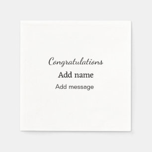 Congratulations add name message simple graduate  napkin
