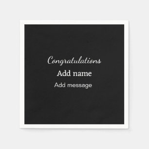 Congratulations add name message simple graduate  napkin