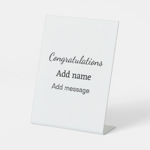 Congratulations add name message simple graduate  pedestal sign
