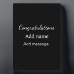 Congratulations add name message simple graduate  plaque<br><div class="desc">Design</div>