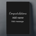 Congratulations add name message simple graduate  plaque<br><div class="desc">Design</div>