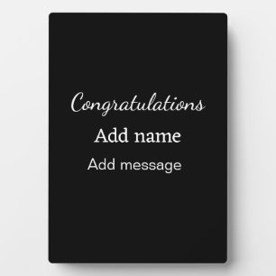 Congratulations add name message simple graduate  plaque