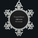 Congratulations add name message simple graduate  snowflake pewter christmas ornament<br><div class="desc">Design</div>