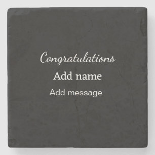 Congratulations add name message simple graduate stone coaster