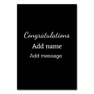 Congratulations add name message simple graduate table number