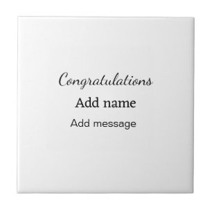 Congratulations add name message simple graduate  tile