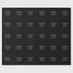 Congratulations add name message simple graduate wrapping paper