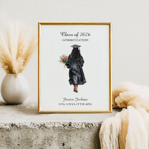 Congratulations African American Female Graduate Poster