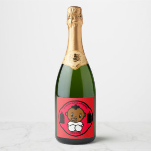 Congratulations Afro American New Parents Sparkling Wine Label