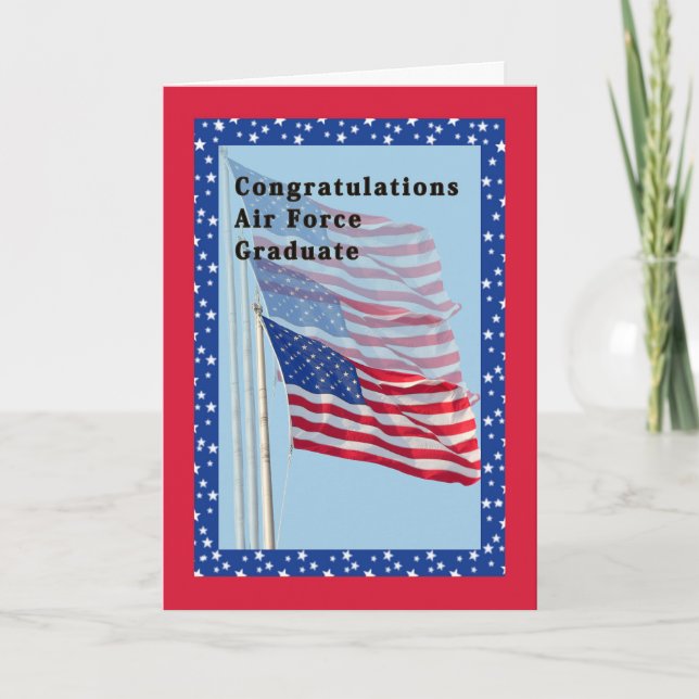 Congratulations Air Force Card with Flags (Front)