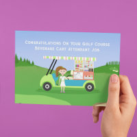 Congratulations as Golf Course Beverage Cart Atten