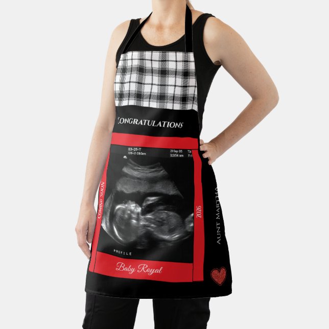 Congratulations Aunt Sonogram Baby Coming Soon Apron (Insitu)