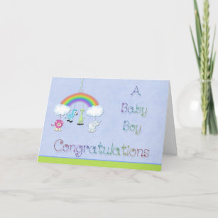 rainbow baby cards zazzle uk congratulations baby boy card