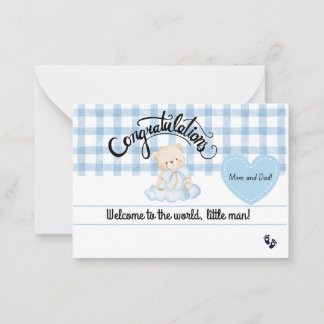 Congratulations Baby Boy Card, Welcome Newborn Son Card