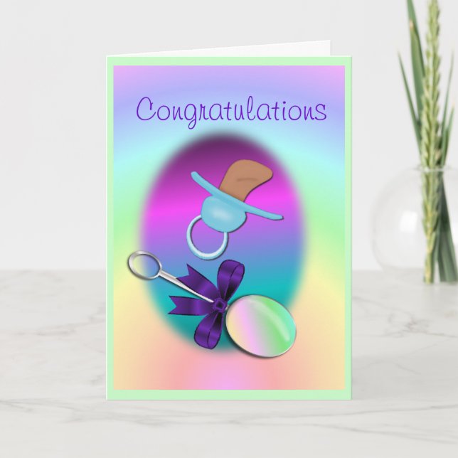 Congratulations Baby Card- customise Card (Front)